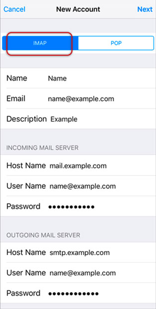 Setup ICA.NET email account on your iPhone Step 8